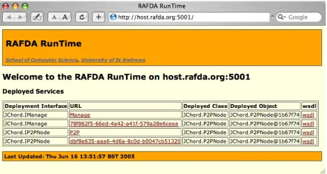 Fig. 13 shows the web interface provided by the instance of the RRT running in a particular AS