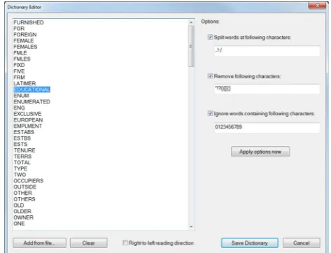Fig. 6  Dictionary editor