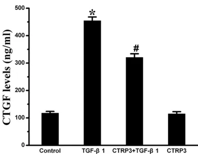Figure 4. ELISA assay was used to determine the ex-pression of CTGF. Results are presented as the mean ± SD