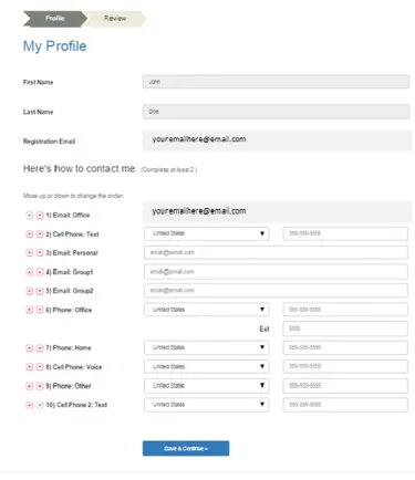 FIGURE 3: PCS MY PROFILE SCREEN 