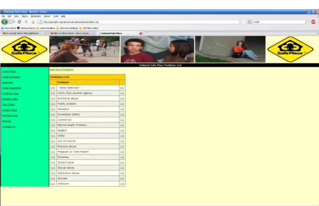 Figure 6: Clicking on Maintenance Table of Problems List 