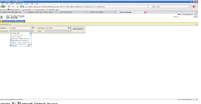 Figure 8: Report input page. 
