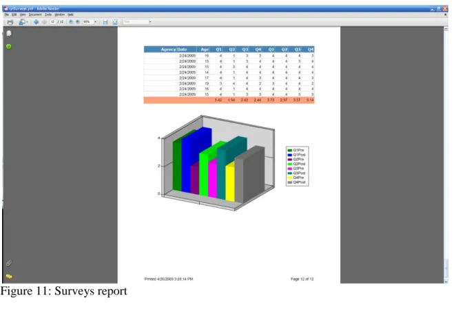 Figure 11: Surveys report 