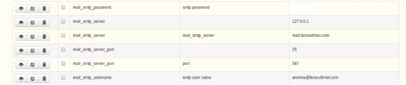 Figure 10:  SMTP Mail Server Setup
