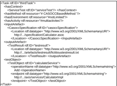 Fig. 12 shows the test task that client submitted to the test broker requesting test NCS against an algebraic specification written in CASOCC