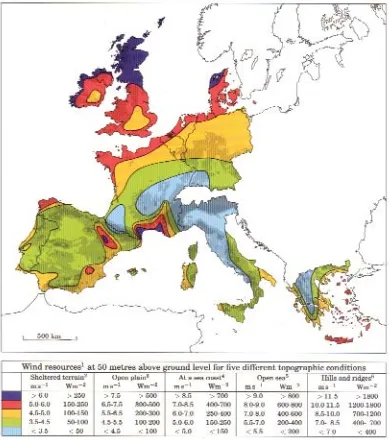 Figure 5: European wind energy resources - onshore9