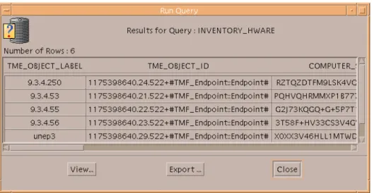 Figure 4-4   Output from an inventory query for unep3