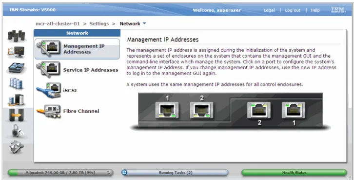 Figure 2-6 shows a logical view of the Ethernet ports that are available for configuration of the  one or two management IP addresses