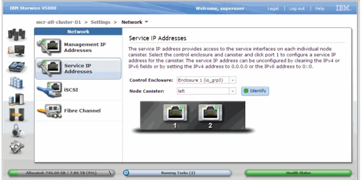 Figure 2-7   Service IP addresses available for configuration