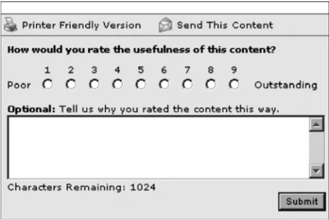 Figure 8. Satisfaction rating form from Microsoft.com 