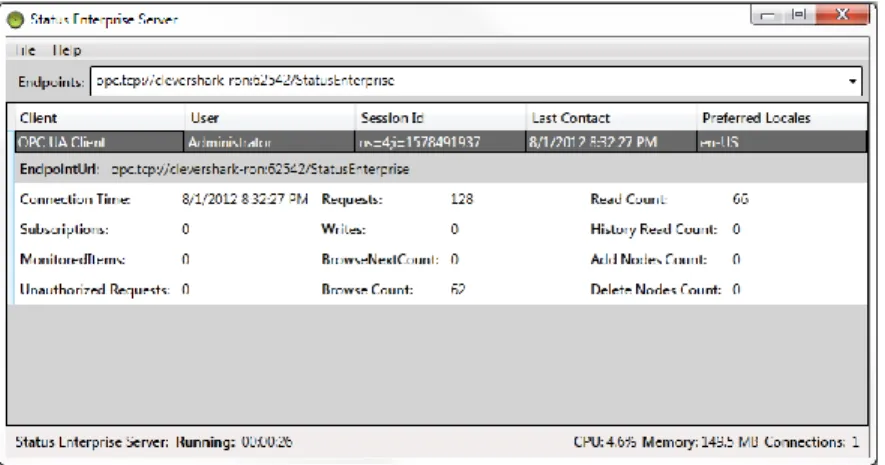 Figure 1 - Status Enterprise Server Dialog Box 