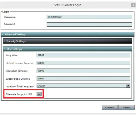 Figure 3 - Alternate Endpoint URL Button 