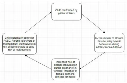 Figure 2.2: Flow diagram of cycle of maltreatment with PAE 