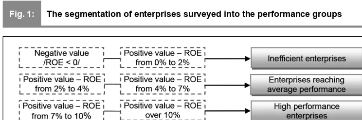 Fig. 1:The segmentation of enterprises surveyed into the performance groups