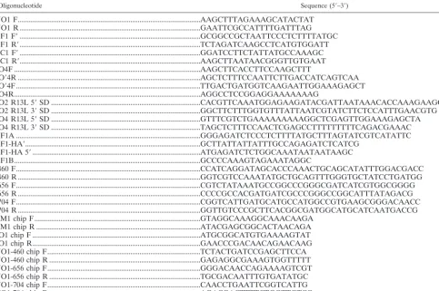 TABLE 1. Oligonucleotides used in this study
