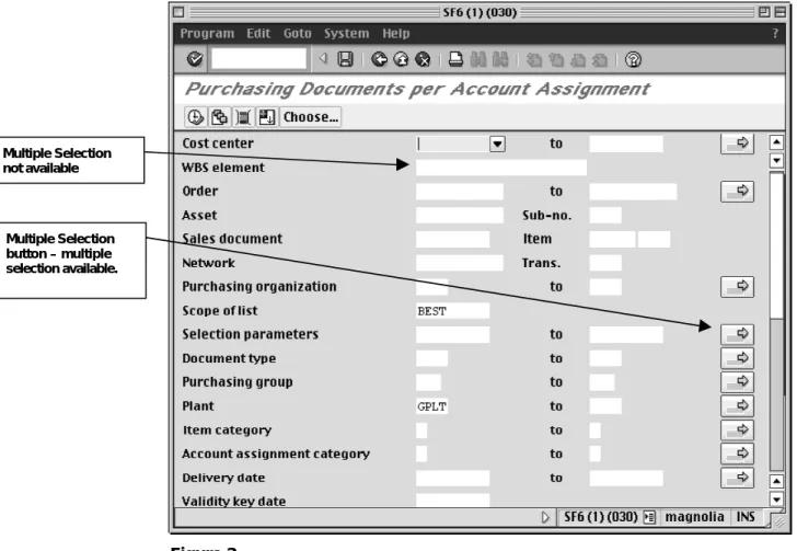 Figure 2Multiple Selectionbutton – multipleselection available.Multiple Selectionnot available