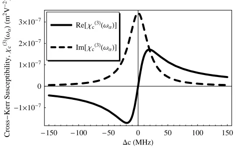 Figure 3.6: The real and imaginary components of the electric susceptibility experi-