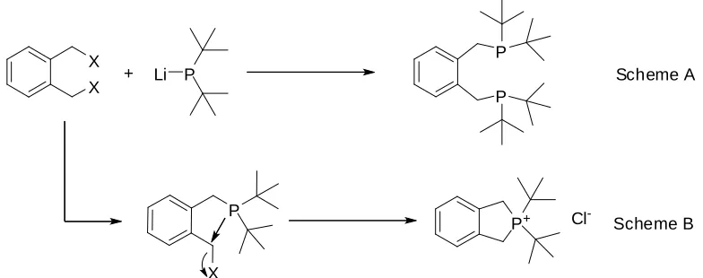 Fig 1.18. Preparation of BDTBPMB via attack of ditertbutylphosphine