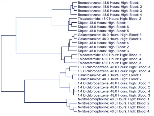 Figure 2Hierarchical clustering of animals in the high dose/48 hour group using SVM-derived classifiers