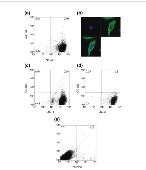 Figure 4Validation of selected genes by flow cytometry and immunocytochemistry