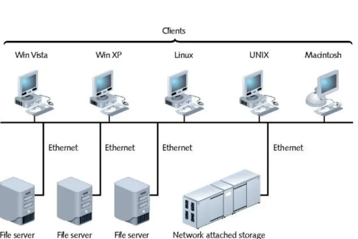 Figure 14-10 Network attached storage on a LAN