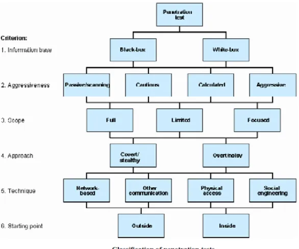 Figure 2. 1: Classification of Penetration Test (BSI, 2010) 