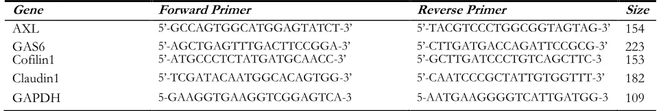 Table 1: Primer’s sequences 