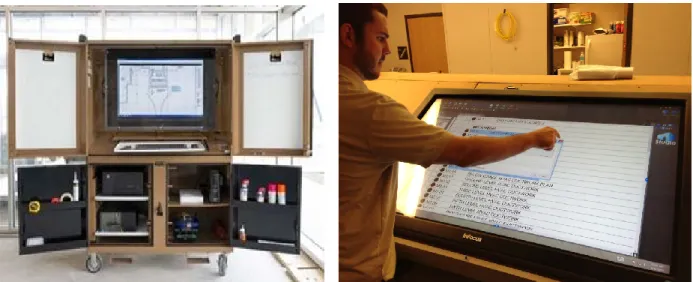 Figure 5: Mobile Kiosk on left and Mondopad on right