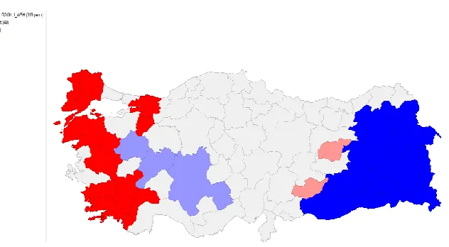 Figure D1. LISA cluster map: Women Employment’s Share in total employment for all provinces in Turkey 