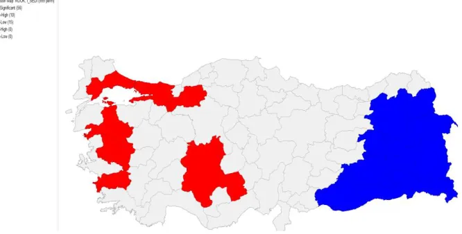 Figure D3. LISA cluster map: Household size for all provinces in Turkey 