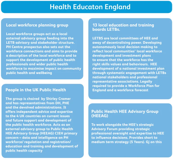 Diagram Workforce planning structures and input of CIEH: