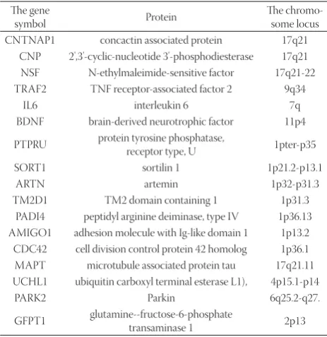 TABLE 3.  The genes extracted from the opened BITOLA system for the further analysis