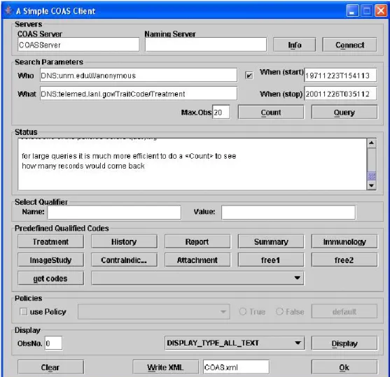 Figure 4. The COAS user interface.
