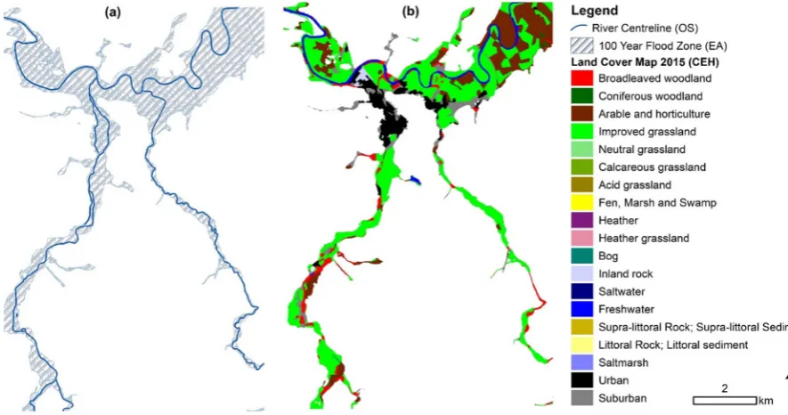 Fig. 3. Floodplain land use in 2015 averaged across all rivers in England.