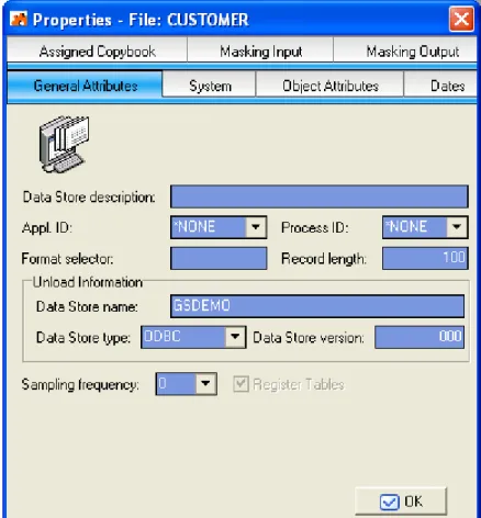 Figure 6-1: Properties – File Window Listing File Attributes 