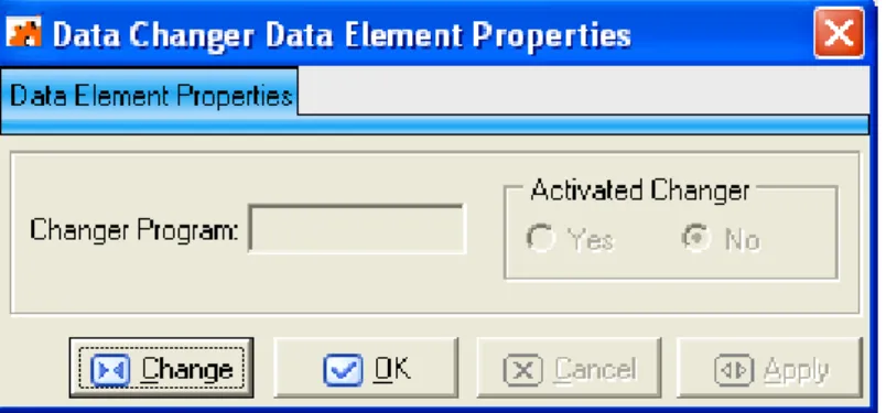 Figure 8-2: Data Changer Data Element Properties Window 