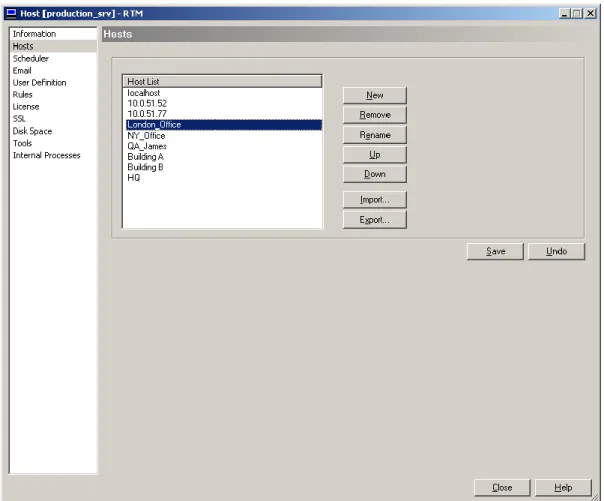 Figure 9: Managing Hosts 