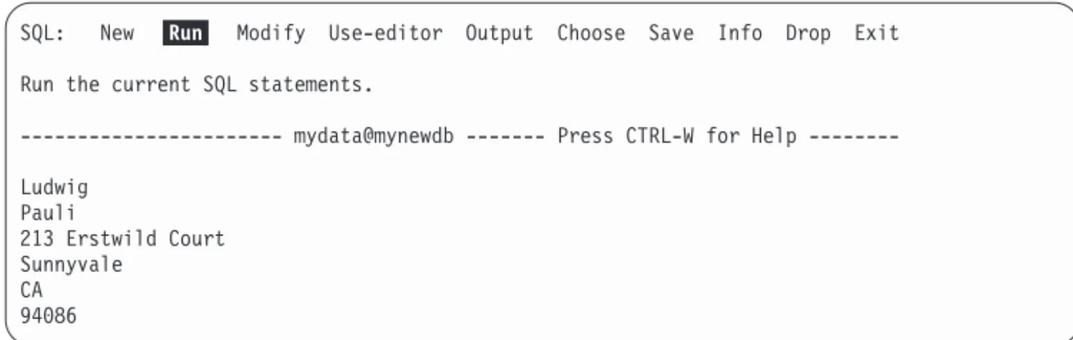 Figure 2-3. Result of running an SPL routine on the SQL menu