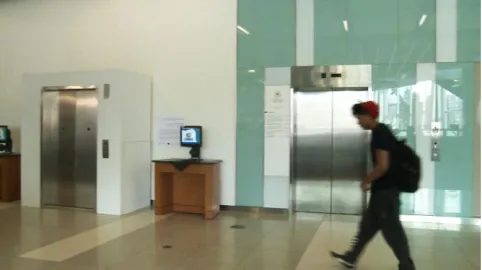 Figure 1. A Delicate Agreement placed next to real elevators. 
