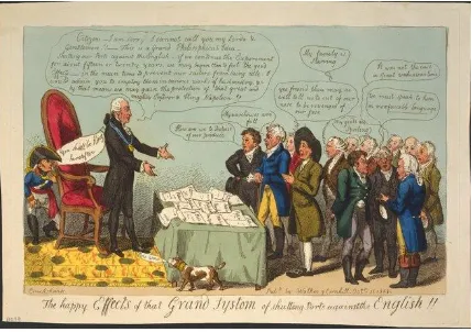 Figure 1, George Cruikshank ‘The Happy Effects of that Grand System of Shutting Ports against the English!!’ (1808)  