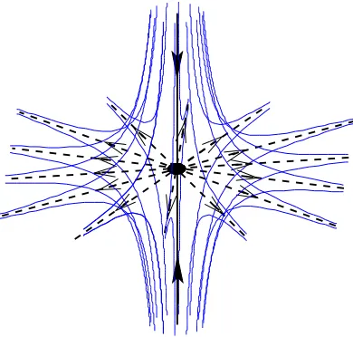 Figure 2.2: Structure of the magnetic ﬁeld near a potential three-dimensional null-point