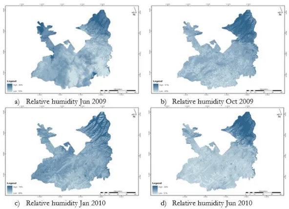 Fig. 1: Air temperature temporal maps of Rawalpindi District 