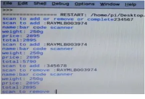 FIG 6: Barcode to remove the product 
