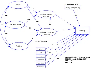 Fig. 1: The relationship among study variables reflected in P/W full modelCategory (Comparing: 17 and higher age with Reference Category of 16 and lower)