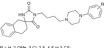 Figure 6 - The structure of a range of high affinity 5-HT active compounds.16 