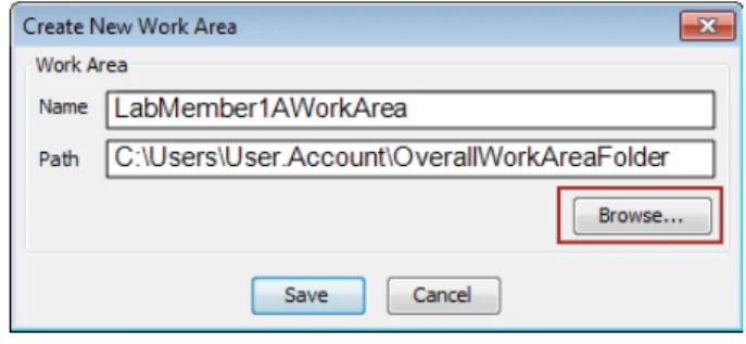Figure 3. Too many Work Areas can make scrolling through the Set Active Work Area dialog box difficult.