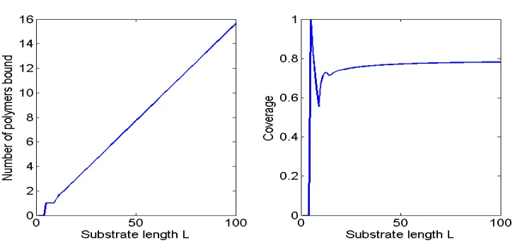 Figure 2. Graphs obtained using the recurrence relation (5) for the one polymer casewhen r=5