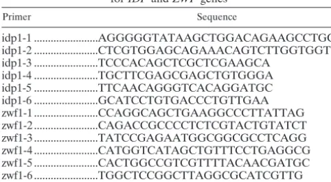 TABLE 1. Primers used for generating deletion constructsfor IDP and ZWF genes