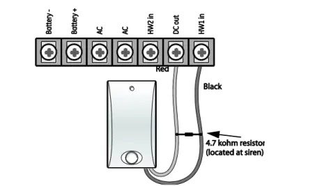 Figure 5:  Hardwire interior siren  with supervision 
