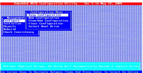 Figure 3.1 Configuration Menu Screen